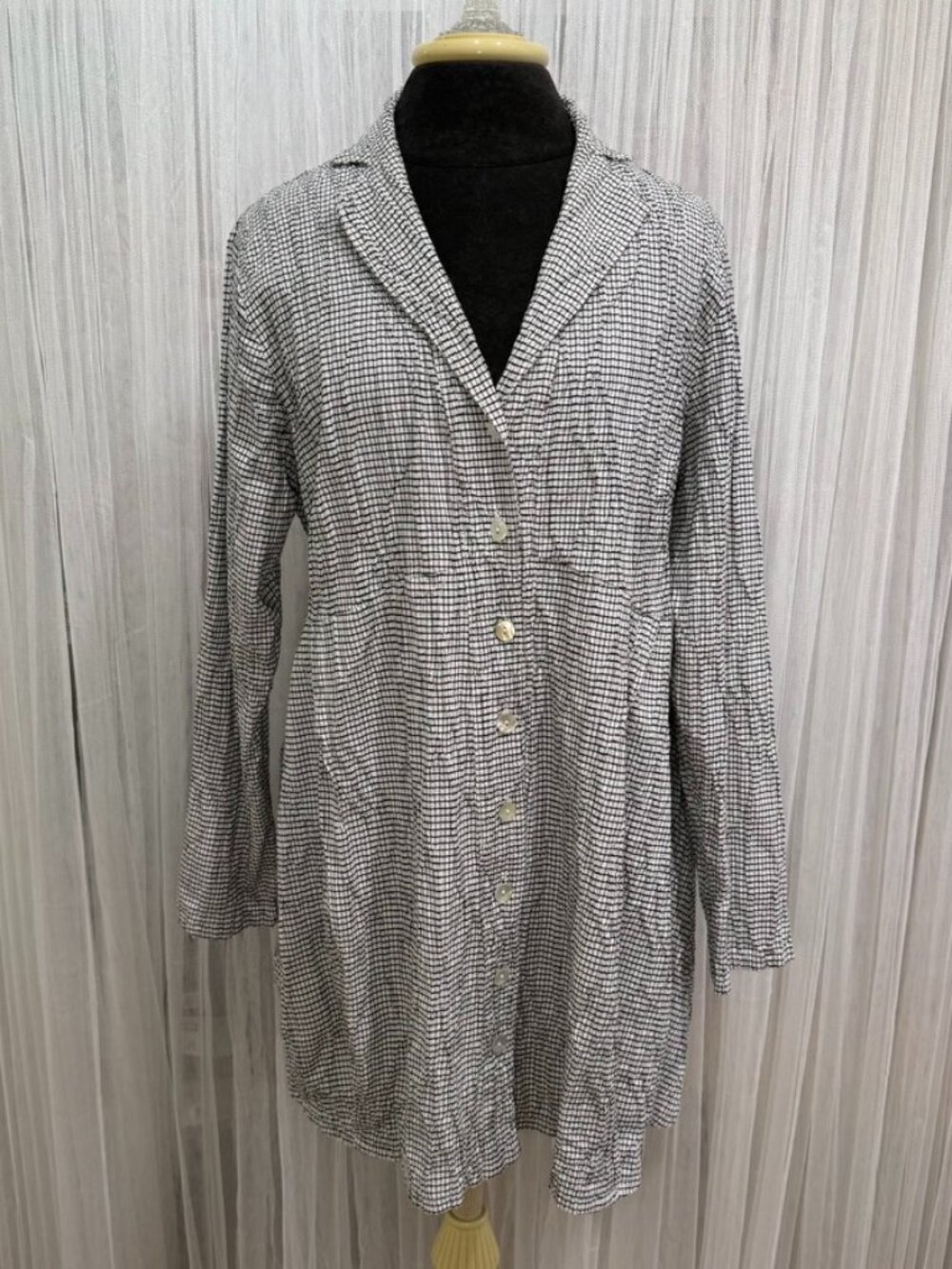 Cut Loose Womens Small Black White Check Tunic Lagenlook Artsy Cocoon